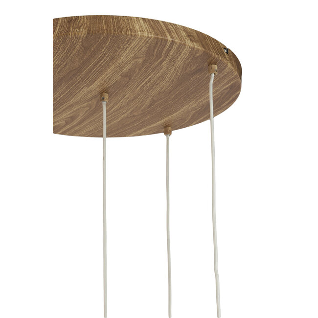Light en Living Hanglamp 5L Ø50x32 cm DANIA houtprint naturel+touw crème