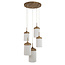 Light en Living Hanglamp 5L Ø50x32 cm DANIA houtprint naturel+touw crème