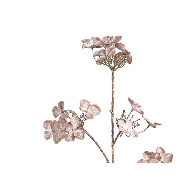 PTMD Kunsttak Hortensia Champagne fluweel tros