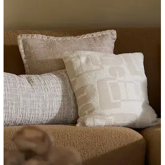 Light en Living Kussen 45x45 cm LYSS crème veren gevuld