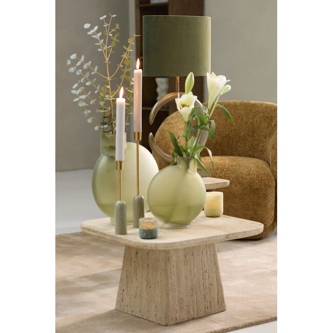 Light en Living Kap ovaal recht smal 30-15-25 cm VELOURS dusty green