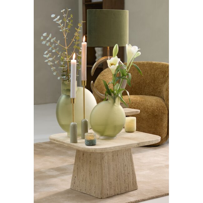 Light en Living Kap ovaal recht smal 30-15-25 cm VELOURS dusty green