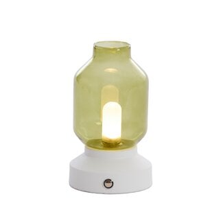 Light en Living Tafellamp Merey LED oplaadbaar groen crème 19 cm