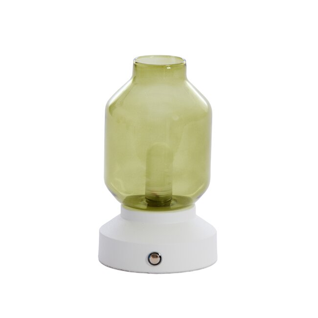 Light en Living Tafellamp Merey LED oplaadbaar groen crème 19 cm