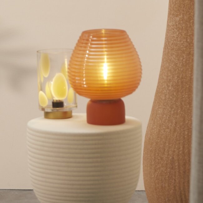 Light en Living Tafellamp LED Ø18x23 cm ALENNA glas koraal