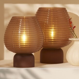 Light en Living Tafellamp LED Ø22x27 cm ALENNA glas bruin