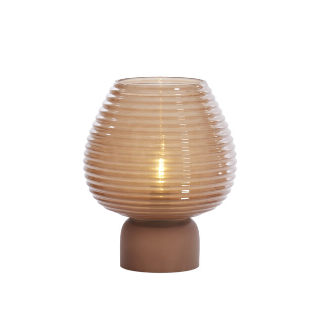 Light en Living Tafellamp LED Ø22x27 cm ALENNA glas bruin