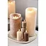 PTMD LED-kaars rustiek beige 30 cm hoog met 3 bewegende vlammetjes