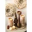 PTMD LED-kaars rustiek beige 38 cm hoog met 3 bewegende vlammetjes