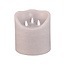PTMD LED kaars rustiek Beige met 3 bewegende vlammetjes