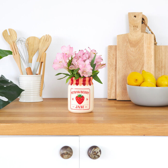 Balvi Mini vaas Strawberry Jam rood