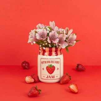 Balvi Mini vaas Strawberry Jam rood