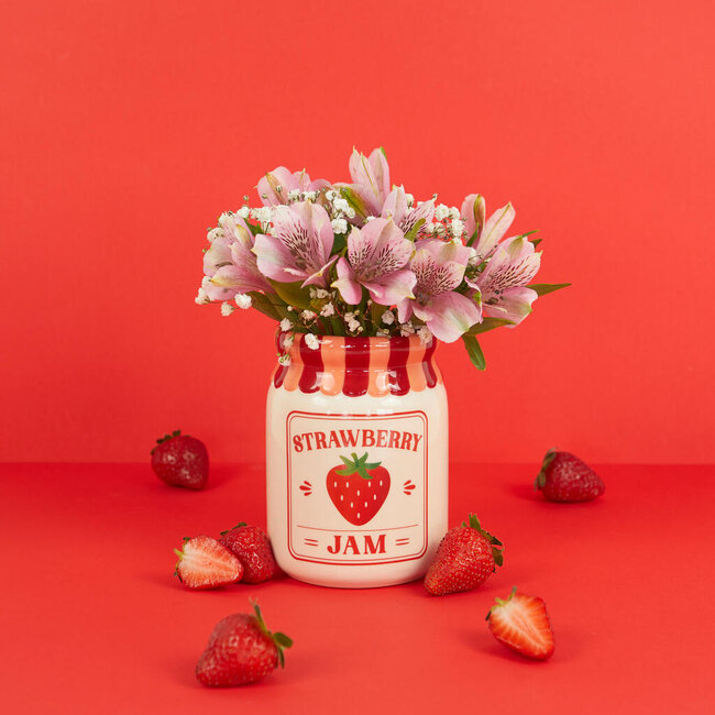 Balvi Mini vaas Strawberry Jam rood