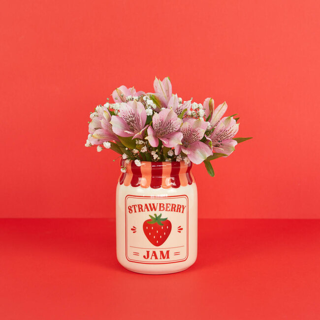 Balvi Mini vaas Strawberry Jam rood