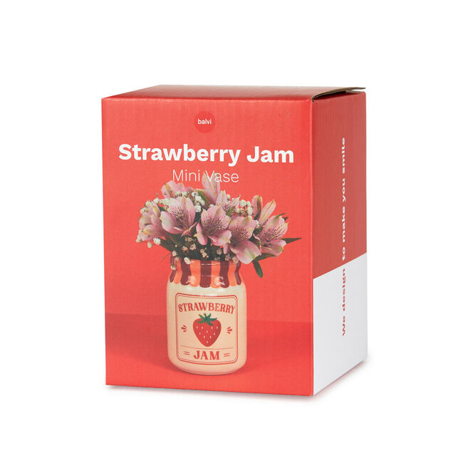 Balvi Mini vaas Strawberry Jam rood