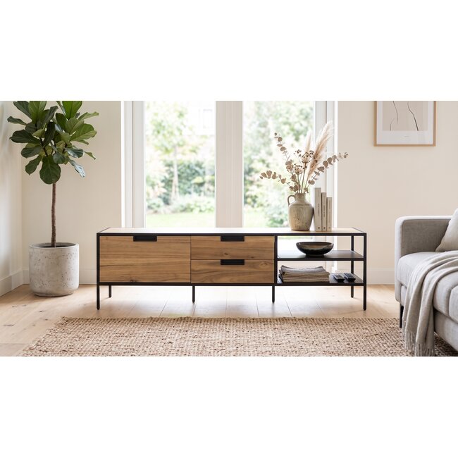 Eleonora Madison light Acacia TV-meubel 160 cm - Showroommodel