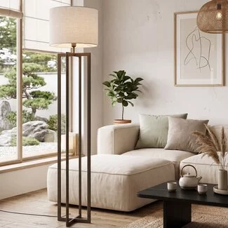 Light en Living Vloerlamp MACE 140 cm - Bruin Metaal