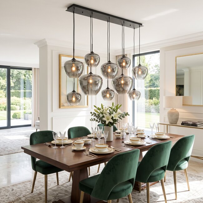 Light en Living Hanglamp Mayson Smoke met 10 lampen - Light & Living