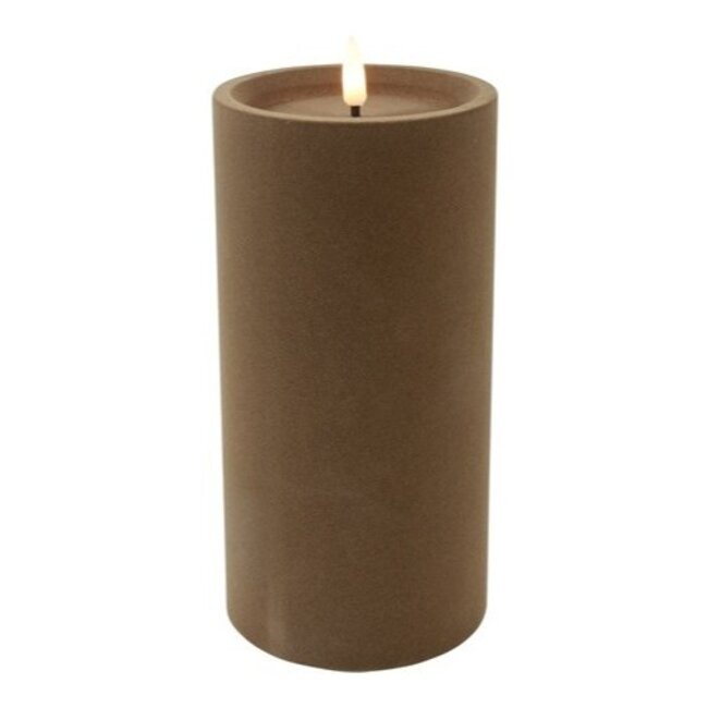 Countryfield Stompkaars Lyon LED velvet taupe M - Ø 10 x 20 cm