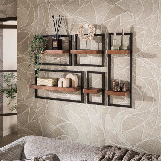 WoonStijl Wandschap Carve set van 5
