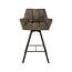 WoonStijl Barstoel raster draaibaar Rich Taupe - Bruin frame