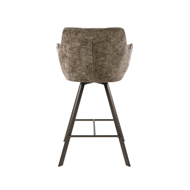 WoonStijl Barstoel raster draaibaar Rich Taupe - Bruin frame