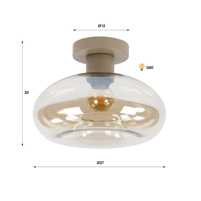 WoonStijl Plafondlamp Soll Beige