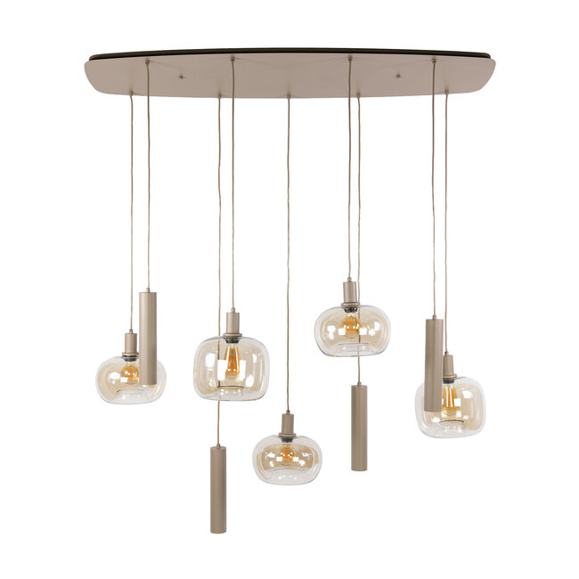 WoonStijl Hanglamp Serene 5+4-lichts Beige