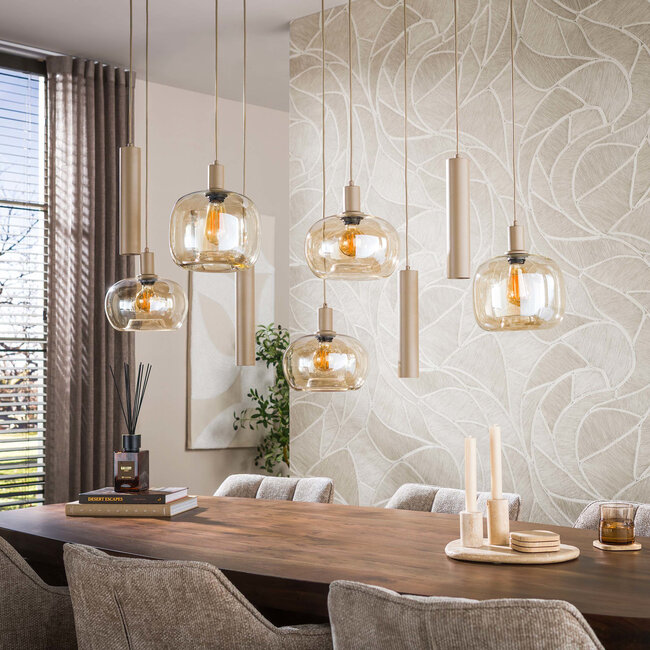 WoonStijl Hanglamp Serene 5+4-lichts Beige