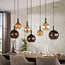 WoonStijl Hanglamp Moka 4+3-lichts Multi bruin