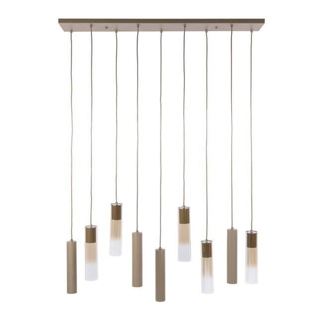 WoonStijl Hanglamp Lungo 5+4-lichts beige