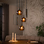 WoonStijl Hanglamp Sfera Tricolore getrapt 5-lichts Sienna bruin