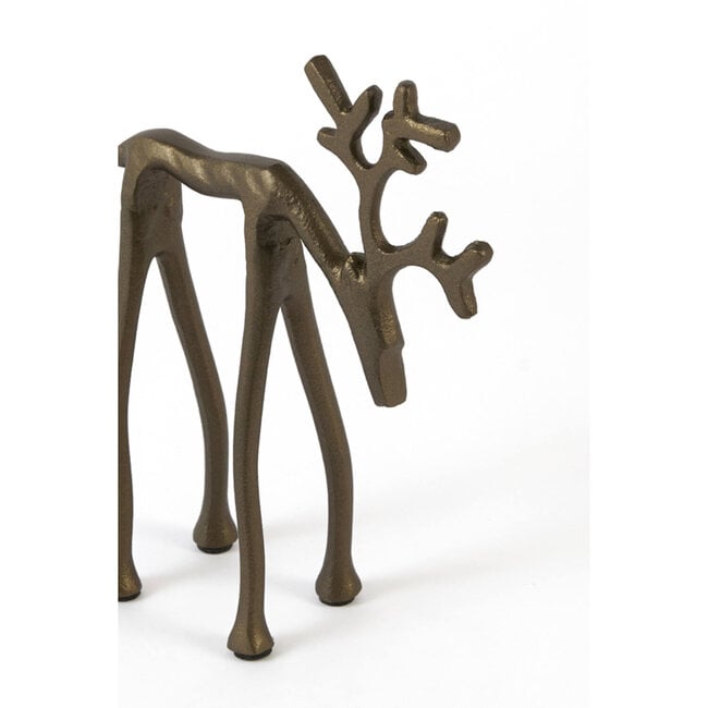Light en Living Ornament 15x6x20 cm DEER mat bruin-brons