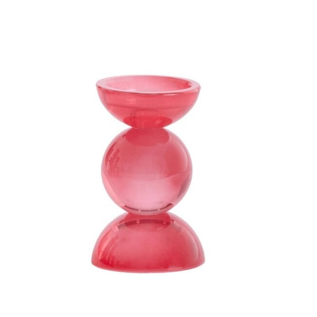 Light en Living Light & Living Kaarsenhouder ITINGA - Glas - Melk Koraal - Ø9,5x15,5 cm