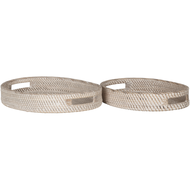 MUST Living Dienblad Ovaal Rattan Saint Barths – set van 2