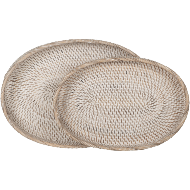 MUST Living Dienblad Ovaal Rattan Saint Barths – set van 2