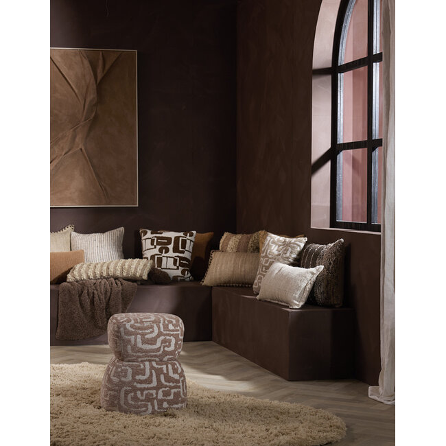 Light en Living Poef Ø40x46 cm LEYLA terra+beige