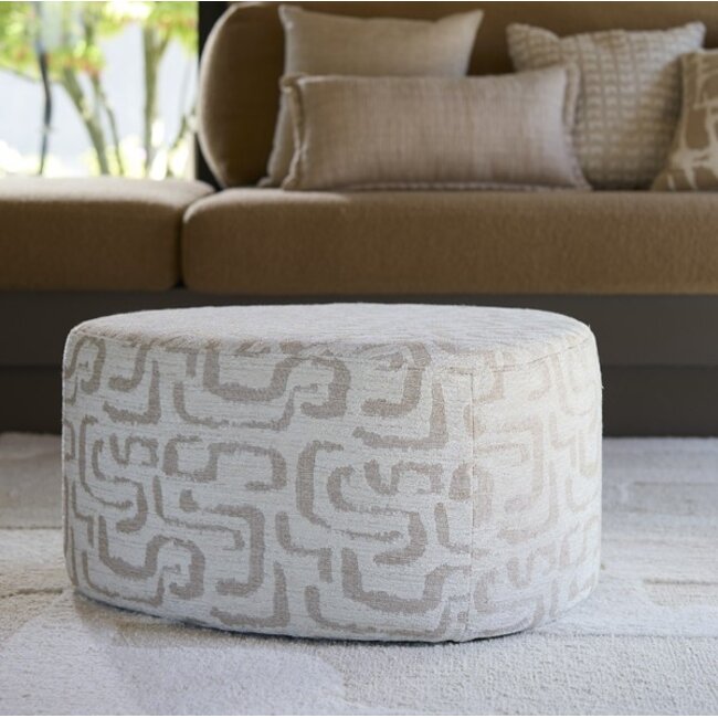 Light en Living Poef 68x68x35 cm LIBERIA beige+zand