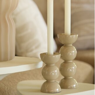 Light en Living Kandelaar Ø7,5x20,5 cm NYONS glans zand