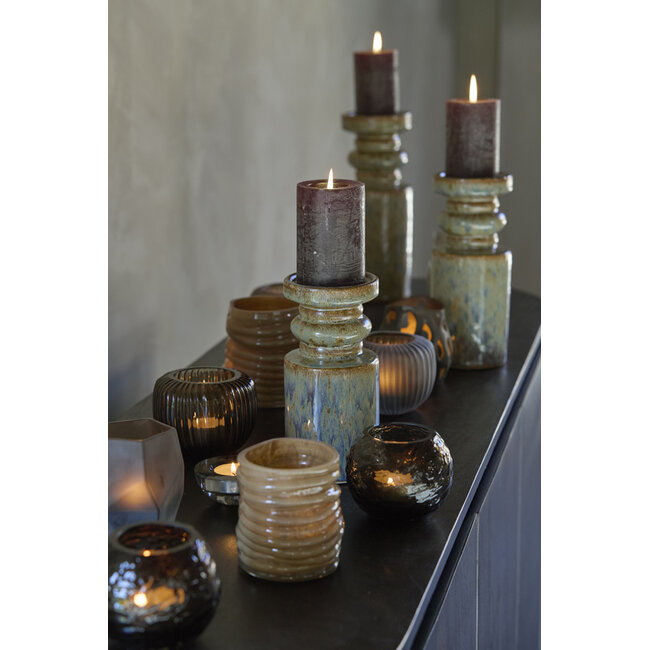 Light en Living Kandelaar Ø10x20,5 cm CEROU keramiek denim blauw-bruin