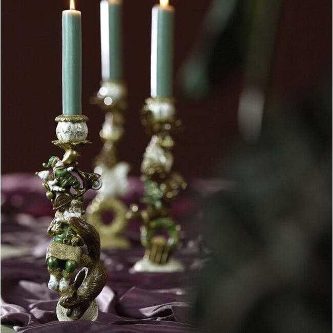 Light en Living Kandelaar Ø10x30,5 cm SANTA groen+goud