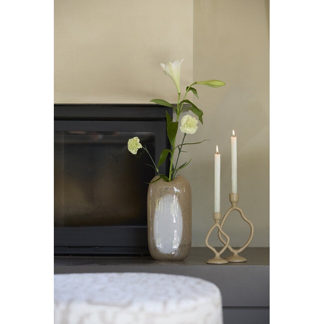 Light en Living Vaas 17,5x12,5x31,5 cm SYLMA glas beige+crème