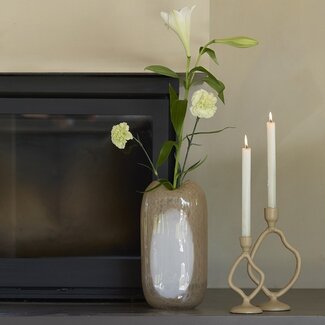 Light en Living Vaas 17,5x12,5x31,5 cm SYLMA glas beige+crème