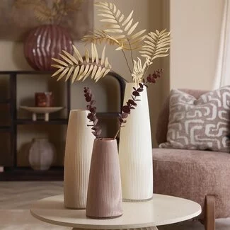 Light en Living Vaas Ø15x29,5 cm FARENZO glas oud roze