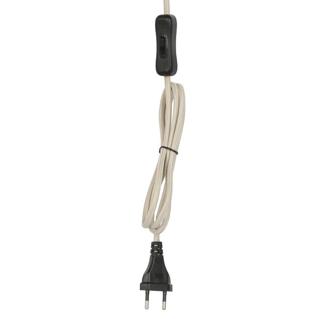 Light en Living Wandlamp E14 15x10x30,5 cm VYANA linnen naturel+donker bruin