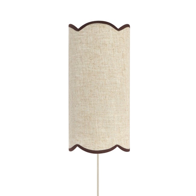 Light en Living Wandlamp E14 15x10x30,5 cm VYANA linnen naturel+donker bruin
