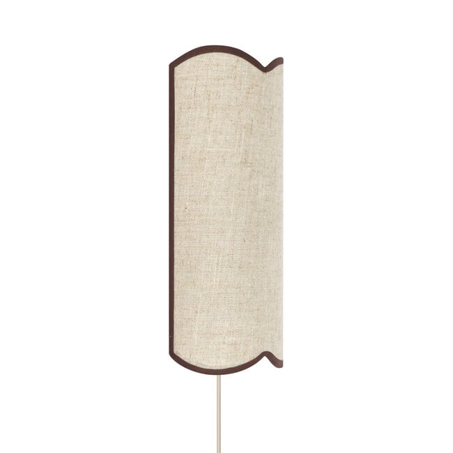 Light en Living Wandlamp E14 15x10x30,5 cm VYANA linnen naturel+donker bruin