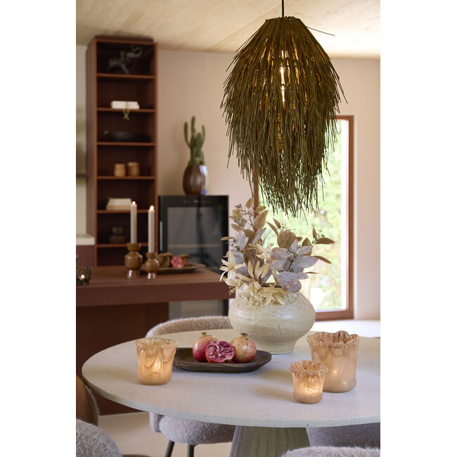 Light en Living Hanglamp Ø45x60 cm ARISCO rotan donker bruin
