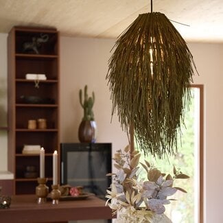 Light en Living Hanglamp Ø45x60 cm ARISCO rotan donker bruin