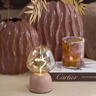Light en Living Tafellamp LED Ø12,5x19,5 cm VAZYR terra+glas amber